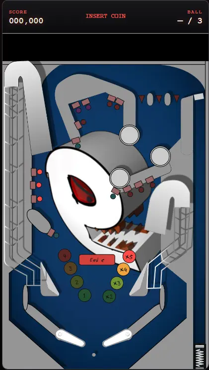 The completed 2012 Evil-e Pinball table