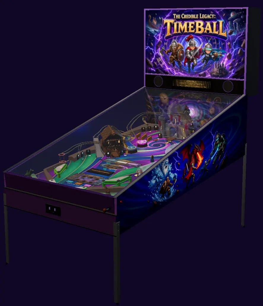 The table walkaround view in Credible Pinball